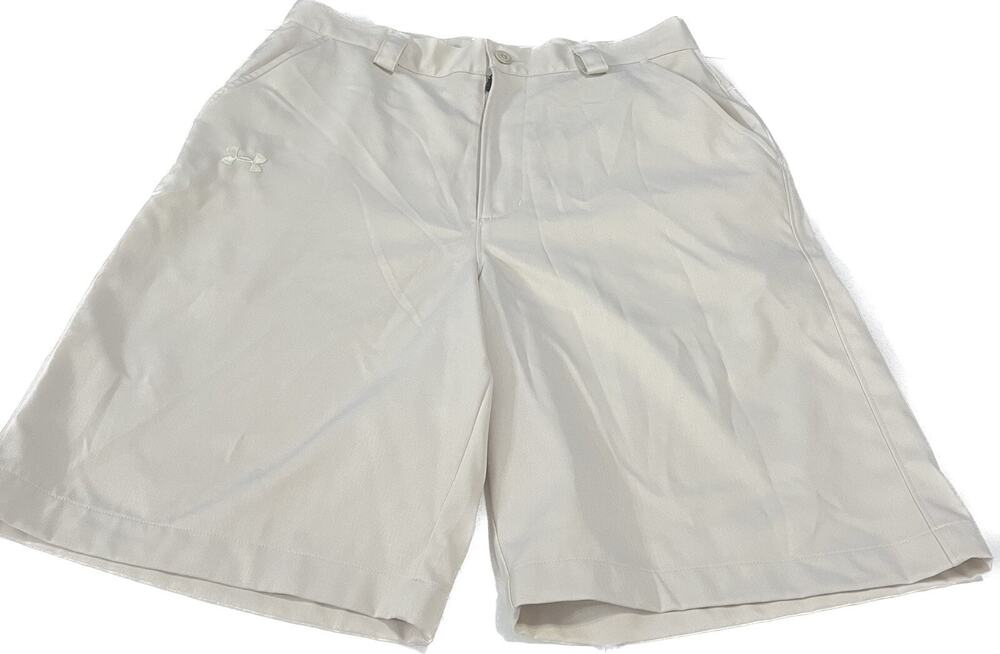 Under Armour Performance Mens Size 32R Khaki Beige Golf Shorts